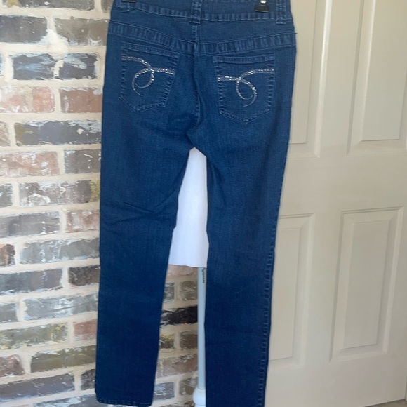 Fashion Nova VSX Straight Leg Jeans Dark Wash Embellished Pocket Jeans Size 4 - Picture 2 of 10